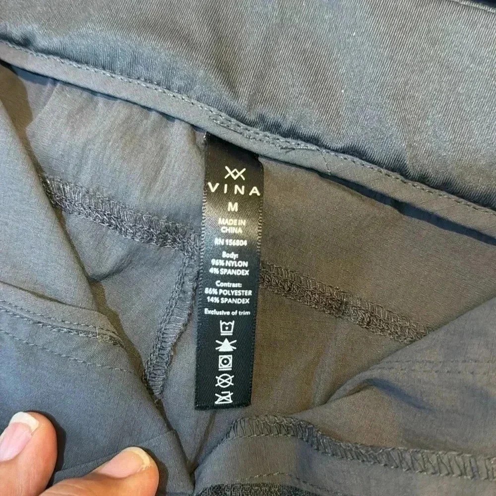Vina Nylon Pants W/ Drawstring Ankle Size M, Color Flint Gray - Picture 12 of 12